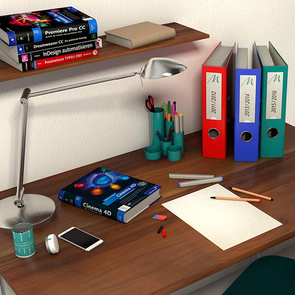 Eine Schreibtischszene 3D Visualisierung
